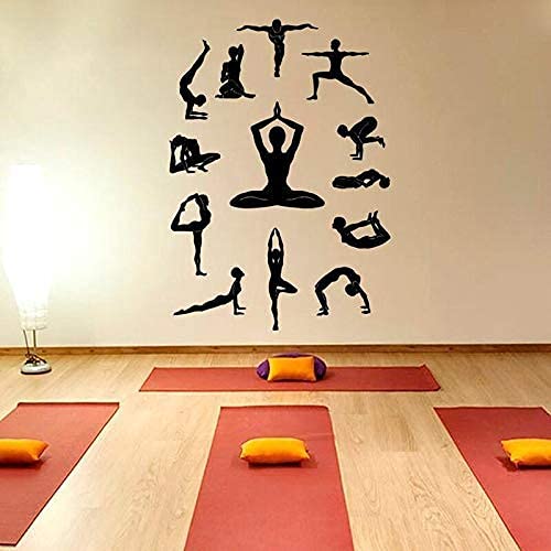 Yoga Wandtattoo Lotus Yoga Meditation Symbol Yoga Studio Dekoration Wandaufkleber Fitness Pilates Übung Vinyl Künstler Home Decoration 80X57Cm von QYZNBMJ