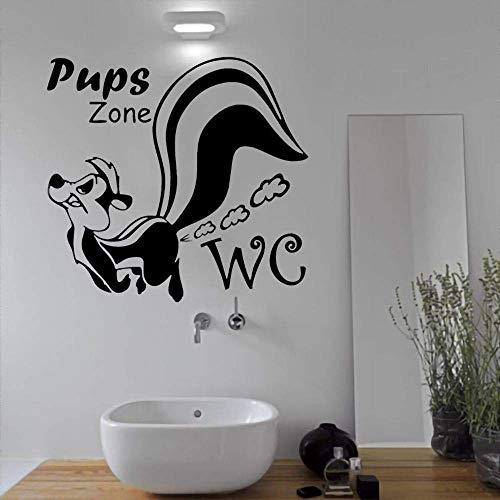Zone Lustige Tier Furz Vinyl Wandkunst Aufkleber Aufkleber Wasserdichte Badezimmer Dekoration Abnehmbar 80X75Cm von QYZNBMJ
