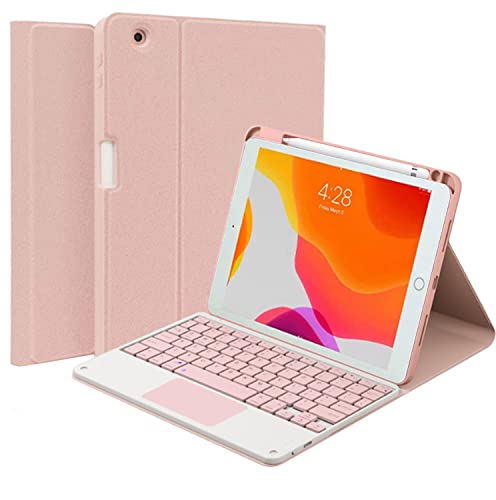 QYiiD Tastatur Hülle für iPad Pro 11 2022 (4. Generation)/ iPad Pro 11 2021(3. Generation)/ 2020/2018, Hülle mit Tastatur, Deutscher QWERTZ Tastatur mit Touchpad Magnetisch Abnehmbarer Keyboard, Rosa von QYiiD