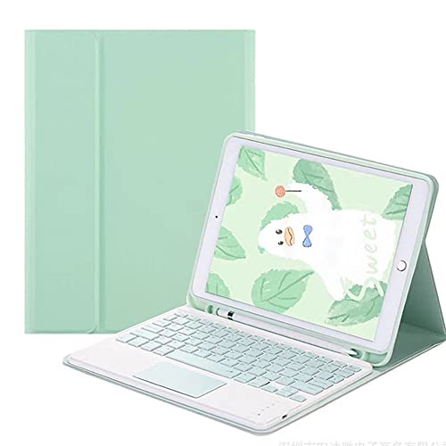 QYiiD Touchpad-Tastatur-Hülle für iPad Pro 11 2021 (3. Generation), iPad Pro 11 Hülle mit Tastatur 2020 und 2018, Touchpad, niedliche Tastenfarbe, abnehmbare Tastatur mit schmaler Smart-Abdeckung, Grün von QYiiD