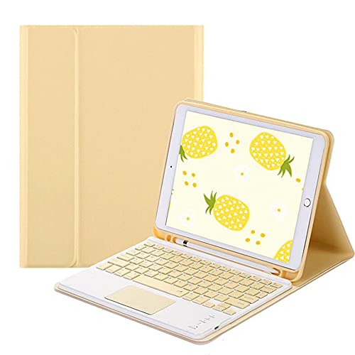 QYiiD Touchpad Tastaturhülle für iPad Pro 11 2021 (3. Generation), iPad Pro 11 Hülle mit Tastatur 2020 & 2018, Touchpad Cute Key Color Abnehmbare Tastatur mit Slim Smart Cover, Gelb von QYiiD