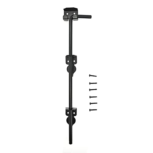 QZATACAEN Floor Sliding Bolt Gate Latch Bottom Slide 450/12 mm 650 g Heavy Duty Solid Steel Anti-Rust Black - 1 Pack von QZATACAEN