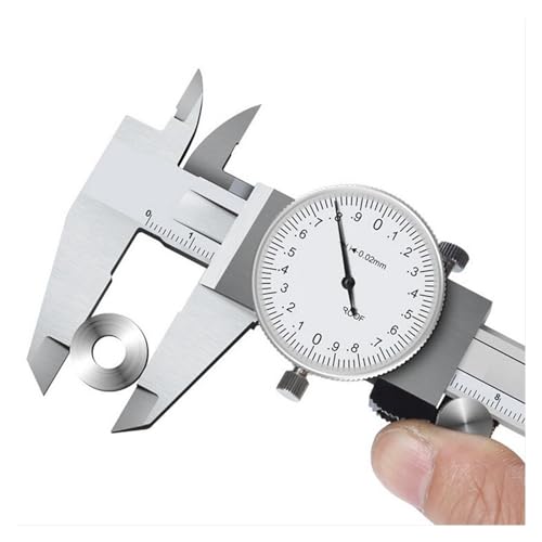 0–150/200 mm metrisches Messgerät, Messwerkzeug, Zifferblatt, Messschieber, stoßfest, Messschieber 0,02 mm(0-150mm) von QZCX