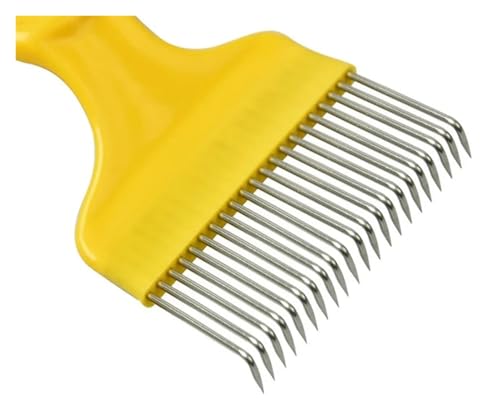 10 stücke Bienenzucht Werkzeu Liefert Pin Bee Gabeln Nadeln Spärlich Rake Schaufel Kamm Entdeckeln Gabeln Griff Edelstahl Honig ,Imkereibedarf(Yellow vertical) von QZCX