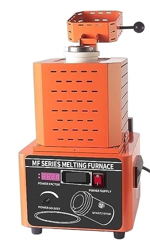 1600 °C Zwischenfrequenz-Goldschmelzofen, schnell schmelzender Gold- und Silber-Kupfer-Eisen-Aluminium-Edelstahl-Schmelzofen, Wasserumlauf-Tiegelofen((2KG) Orange) von QZCX