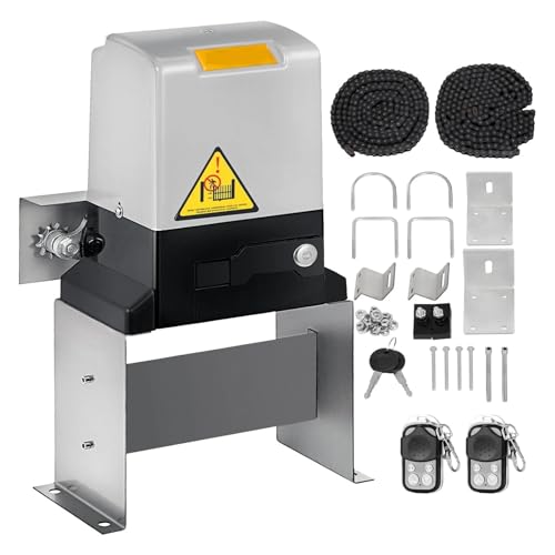 Elektrischer Schiebetoröffner-Satz, Wechselstrommotor, automatischer Tortürantriebssatz, Einfahrtstür-Gleitrolle, Infrarot-Sensor, 2 Fernbedienungen(220) von QZCX