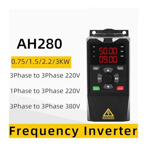 Frequenzumrichter, VFD-Wechselrichter VFD 0,75 KW 1,5 KW 2,2 KW Frequenzumrichter 1P 3P 220 380 Ausgangsfrequenzumrichter Frequenzumrichter(AH280,1PH-3PH_1HP 0.75KW) von QZCX