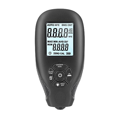 Lackschichtdickenmessgerät, Beschichtungsdickenmessgerät Autolackfilmtester LCD-Display for Autos Messwerkzeuge 0-2000um(Noir) von QZCX