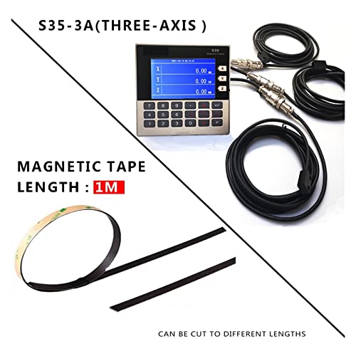 Linear-Encoder-Kit, 3 Achse LCD-DRO. Magnetischer Linearverschiebungsskala-Sensor CNC Drehmaschine Holzbearbeitungsmaschine Drehmaschine(3 Axis DRO Set-1M) von QZCX