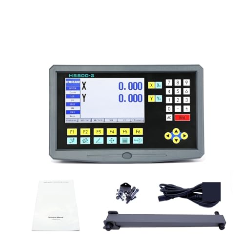 Linear-Encoder-Kit, Mehrsprachige 2-Achse. LCD Kit HS800-2. Drehdrehmaschine Fräsen digitaler Anzeige Linearglas Skala Encoder Griziert Lineal(HS800-2 LCD DRO) von QZCX