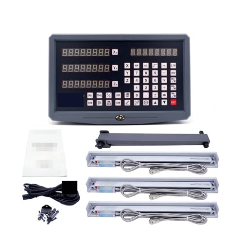 Linear-Encoder-Kit, Set Fräsen/Drehmaschine/Bohrmaschine DRO Digitalauslesen mit 3 PCs Linearwaagen von QZCX