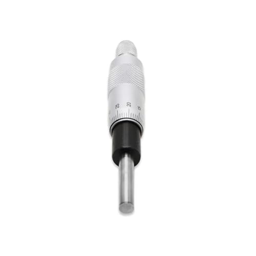 Silberner Mikrometerkopf mit flacher Nadel, 0–25 mm, 0,01 mm Messwerkzeug mit gerändeltem Einstellknopf, Mikrometerkopfmessung(Flat head) von QZCX