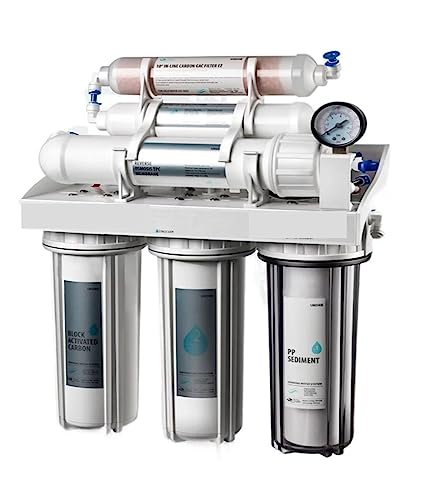 Wasser Filtersystem Trinkwasser, 6 Stufen Umkehrosmose, Wasserfiltrationssystem, 75 GPD Wasserfiltersystem Wasserreiniger Wassermacher von QZCX