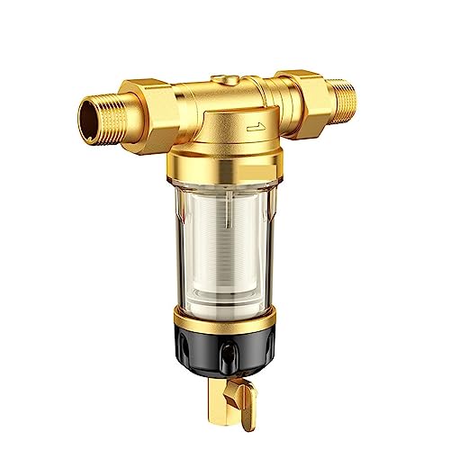 Wasser Filtersystem Trinkwasser, Vorfilter for das ganze Haus, zentrales Wasseraufbereitungssystem, Filter for Zuhause, 4500 l/h, 40 μm, Gegenstrom, 360°-Rückspülung(DN20 (0.75 Inches)) von QZCX