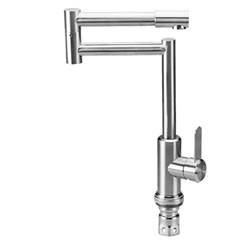 Wasserhahn Küche, Falthahn 304 Edelstahl Küchenhahn Wasserhahn Waschbecken Waschbecken Waschbecken Warmwasserarmatur Wasserhahn drehbar(K6-1-1) von QZCX