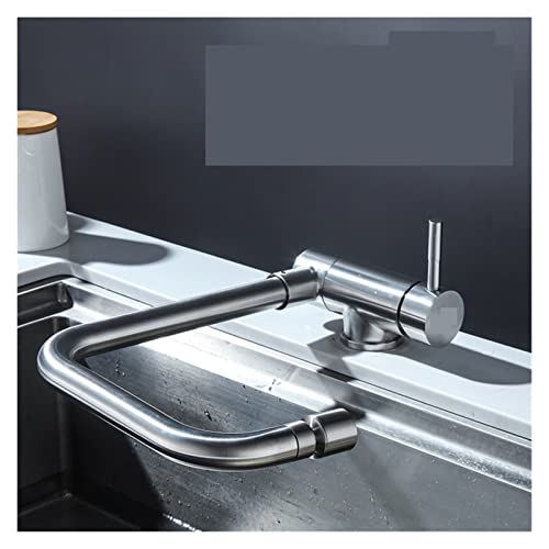 Wasserhahn Küche, Faltküchenhahn Heiß- und Kalttyp Innerhalbfenster Waschbecken 304 Edelstahlspüle Kann universellem Wasserhahn sein(A) von QZCX