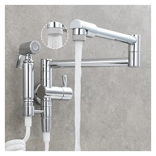 Wasserhahn Küche, In-Wall Einzelne Kaltwasserhahn Faltbarer Wasserhahn MOP-Pool Wäscherei-Pool Druck Waschen Frau Waschhahn Set(F) von QZCX