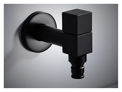 Wasserhahn Küche, Waschmaschine Wasserhahn Kupfer Badezimmer Ecke Wasserhahn Tap Single Cold Garten Wasserhahn Schwarzer Öl Outdoor Mixer Kleine Tap(Style 1) von QZCX