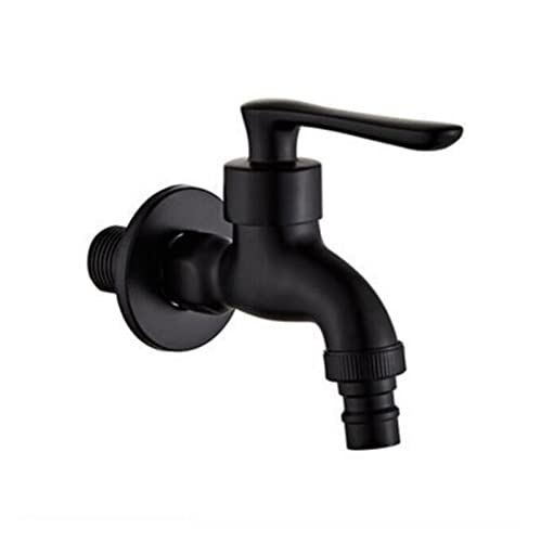 Wasserhahn Küche, Waschmaschine Wasserhahn Kupfer Badezimmer Ecke Wasserhahn Tap Single Cold Garten Wasserhahn Schwarzer Öl Outdoor Mixer Kleine Tap(Style 6) von QZCX
