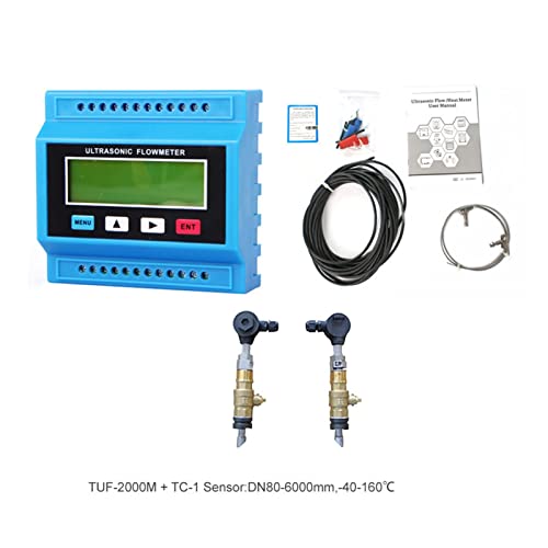 Wassermengenzähler, Wasserflussmesser TUF-2000M Ultraschallwasserflussmesser High-TEM-Sensormodul digitaler Flüssigkeitsströmungsmeter for Rohre aus PVC Eisenstahl usw.(Host plus TC-1) von QZCX