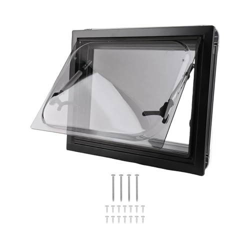 Wohnmobildach Dachventilator, 450 * 500mm RV Fenster mit Bildschirm Sonnenschutz Doppel Schicht UV Beständig Rechten Winkel Push-Out Fenster Wohnmobildach Dachventilator, 450 * 500mm RV Fenster mit Bildschirm Sonnenschutz Doppel Schicht UV Beständig Rechten Winkel Push-Out Fenster von QZCX