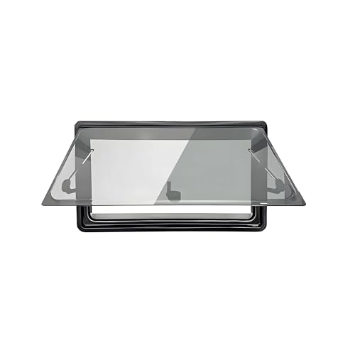 Wohnmobildach Dachventilator, RV-Seitenfenster, Metallrahmen, Acrylglas, Typ mit faltbarem Vorhang for Camper-Entlüftungs-Wohnmobil(700x600mm) von QZCX