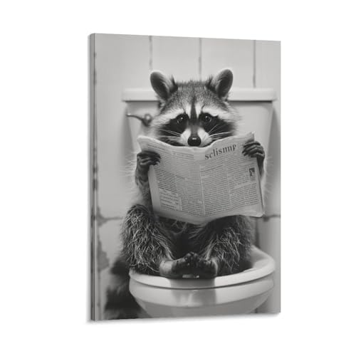 QZFNCOYU Niedlicher Waschbär liest Zeitung auf Toilette, abstraktes Kunstposter, Leinwandposter, Wandkunst, Dekordruck, Bild, Gemälde für Wohnzimmer, Schlafzimmer, Dekoration, 20 x 30 cm QZFNCOYU Niedlicher Waschbär liest Zeitung auf Toilette, abstraktes Kunstposter, Leinwandposter, Wandkunst, Dekordruck, Bild, Gemälde für Wohnzimmer, Schlafzimmer, Dekoration, 20 x 30 cm von QZFNCOYU