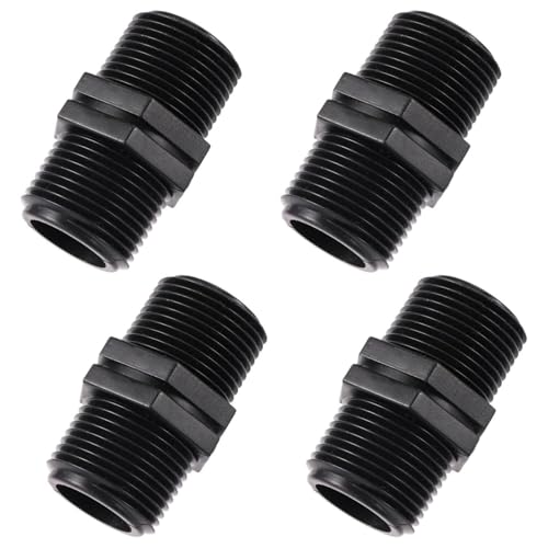 QZKJQDD 4 Stück 1/2" x 1/2" BSP Außengewinde, Schlauch Kupplung, Doppelnippel mit Gewindeanschluss aus Kunststoff, Geeignet für Ackerlandbewässerung, Grünpflanzenanbau und Wasserleitungsanschluss QZKJQDD 4 Stück 1/2" x 1/2" BSP Außengewinde, Schlauch Kupplung, Doppelnippel mit Gewindeanschluss aus Kunststoff, Geeignet für Ackerlandbewässerung, Grünpflanzenanbau und Wasserleitungsanschluss von QZKJQDD