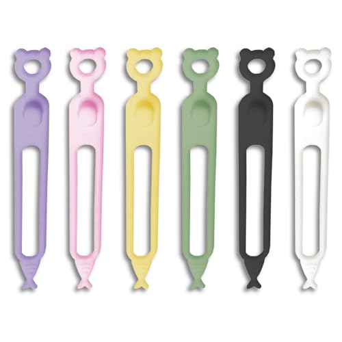 QZKJQDD 24 Stück Silikon Kabelbinder, Sechs Farben Kabel Organizer, Wiederverwendbare Kabelbinder, Geeignet für Zuhause, Büro, Kabelmanagement und Organisation von QZKJQDD