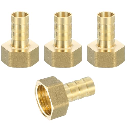 QZKJQDD 4 Stück 1/2 Zoll Messing Schlauchtülle, 10mm Schlauchanschluss Innengewinde Schlauchverbinder, Schlauchverbinder Stecker Adapter, für Gartenschlauch, Sanitär QZKJQDD 4 Stück 1/2 Zoll Messing Schlauchtülle, 10mm Schlauchanschluss Innengewinde Schlauchverbinder, Schlauchverbinder Stecker Adapter, für Gartenschlauch, Sanitär von QZKJQDD