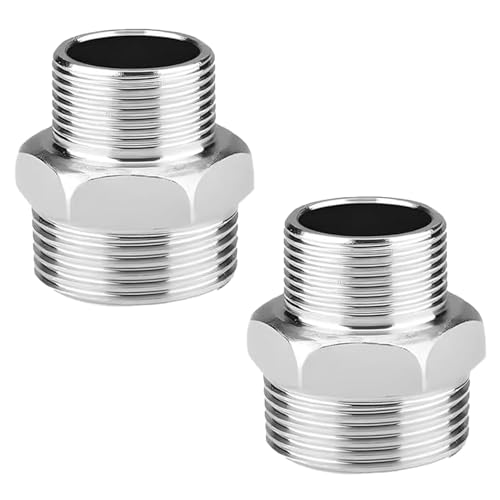 QZKJQDD Edelstahl Doppelnippel (3/4 Zoll AG x 1/2 Zoll AG) von QZKJQDD