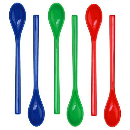 QZKJQDD Plastiklöffel, Eislöffel, Latte Macchiato Löffel, Kaffeelöffel, Lange Löffel, Kleine Löffel, Zum Rühren von Eis, Honigbecher, Heißem Schokoladencocktail (6 Stück) von QZKJQDD