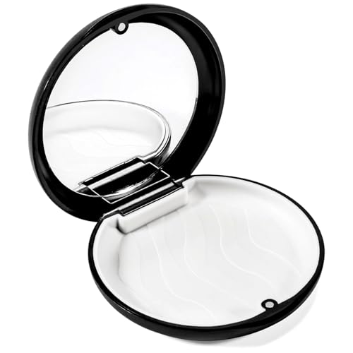 QZKJQDD Invisalign Case Black Aligner Case Retainer Case With Mirror Orthodontic Denture Box with Magnetic Seal Textured Liner, Multifunctional Mouth Guard Denture Case for Retainers, Mouthguards von QZKJQDD