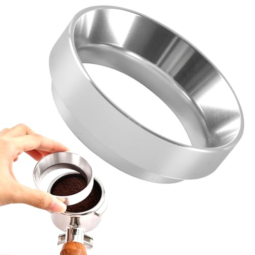 QZKJQDD Kaffee Dosierring 51 mm, Aluminium Espresso Trichter, Espresso Dosiertrichter, Siebträger Zubehör, Kaffeedosierring mit magnetischem, ür Siebträger Brühschüssel Kaffeepulver Exakten Abfüllen von QZKJQDD