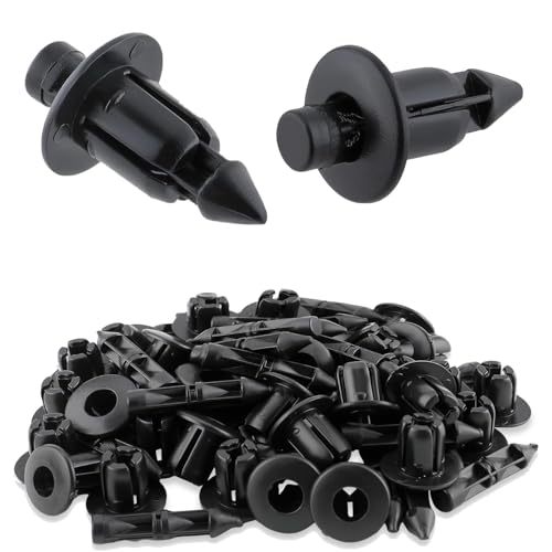 QZKJQDD 6mm Spreiznieten Kunststoff, Kotflügelnieten, Befestigungsclips Auto Clips, Auto Befestigung Clips, Clips Nieten Motorrad Verkleidung Trim Befestigungsplatte (50 Stück) von QZKJQDD