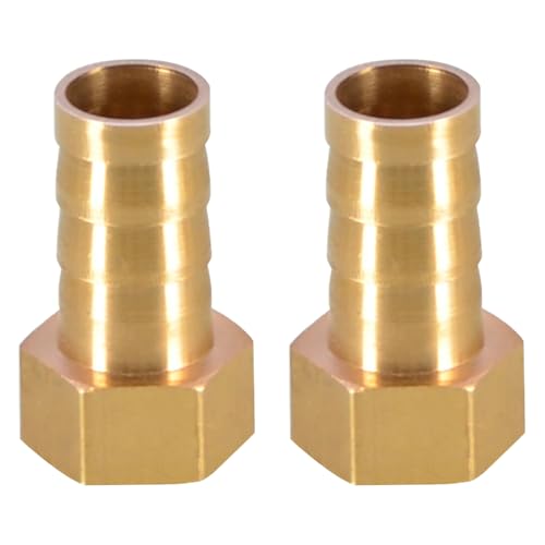 QZKJQDD Messing Schlauchtülle 19mm, Widerhaken x 3/4 Zoll Innengewinde, Messing Schlauchtülle Anschlussstück mit Sechskant, Schlauchnippel Schlauchstutzen für Rohrverbindungen (2 Stück) von QZKJQDD