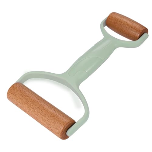 QZKJQDD Nudelholz, Teigroller, Nudelholz Holz, Teigroller Klein, Rolling Pin, Nudelholz Klein, Teigroller Holz, Teigrolle, Geeignet zum Backen und Kochen in der heimischen Küche (1 Stück - hellgrün) von QZKJQDD