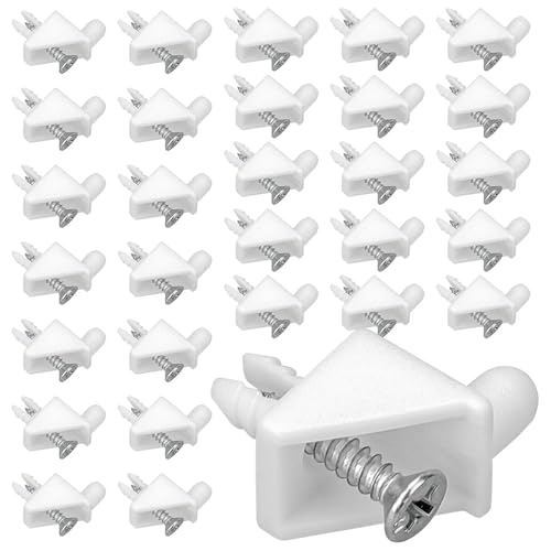 QZKJQDD 30 Stück Regalträger, Regalhalterung Weiß, Regalbodenhalter, Regalhalterung, Tablarträger, Bodenträger, Geeignet für Lagerregale, Bücherregale, Kleiderbügel usw (Weiß) von QZKJQDD