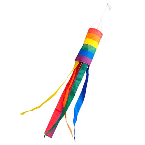 QZKJQDD Regenbogen Windsack, Windsack für Draußen, 88 x 13 cm, Winddicht und Regenfest, Windsack kann als Garten-, Balkon- oder Außendekoration Verwendet Werden von QZKJQDD