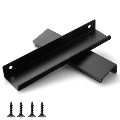 QZKJQDD Schrankgriffe (rechtwinklig, schwarz, 150 mm) von QZKJQDD