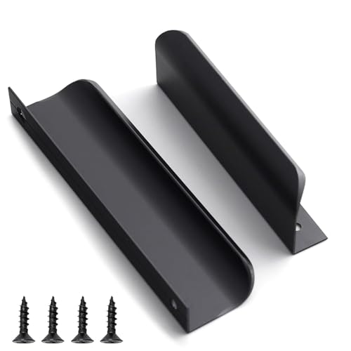 QZKJQDD 2 Stück Möbelgriffe Versteckter, Schrankgriffe Schwarz, Geschwungener Türgriff, 120 mm Kleiderschranktürgriffe, modernes Aluminium, für Küchenschränke, Kleiderschrank, Bad (Mattschwarz) QZKJQDD 2 Stück Möbelgriffe Versteckter, Schrankgriffe Schwarz, Geschwungener Türgriff, 120 mm Kleiderschranktürgriffe, modernes Aluminium, für Küchenschränke, Kleiderschrank, Bad (Mattschwarz) von QZKJQDD