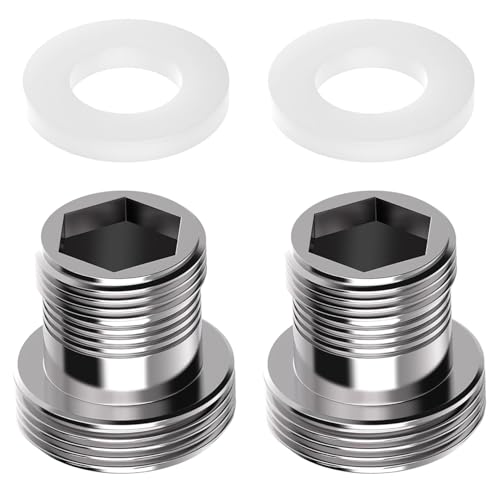 QZKJQDD Wasserhahn Adapter M18 auf M22, Wasserhahnadapter, Wasserhahn Küche Adapter, Wasserhahn Gewindeadapter, Adapter für Spültischarmatur zum Anschluss eines Gartenschlauchs, mit Gummidichtung von QZKJQDD