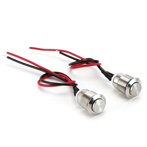 QZKJQDD 12mm Wasserdicht Schalter, Wasserdichte Drucktaster,Verriegelung Druckschalter,Selbstsichernder Edelstahl taster Schalter 12v /230v Geeignet für Hupen,Autoklingeln,Autos usw Mit Draht(2 Stück) QZKJQDD 12mm Wasserdicht Schalter, Wasserdichte Drucktaster,Verriegelung Druckschalter,Selbstsichernder Edelstahl taster Schalter 12v /230v Geeignet für Hupen,Autoklingeln,Autos usw Mit Draht(2 Stück) von QZKJQDD