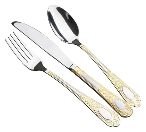 Besteckset, gemischte Geschirrsets, Wiederverwendbarer Esslöffel for das Geschirr in der Küche zu Hause(Knives Forks Spoons) von QZLNONTK