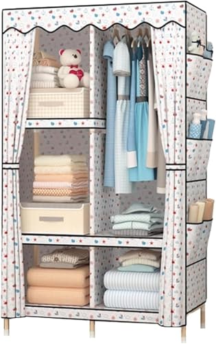 QZLNONTK Kleidergarderobe, tragbarer Kleiderschrank, Tragbarer Kleiderschrank aus Holz. Aufbewahrungsschrank. Kleiderständer(H) von QZLNONTK