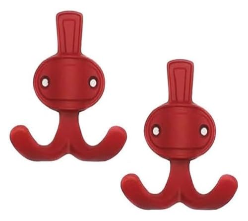 QZLNONTK Kleiderhaken, Haken, Charmante Metallhaken for Aufhängen von Handtüchern, Rucksäcken und Schlüsseln, Wandmontage, 3er-Set(Red) von QZLNONTK