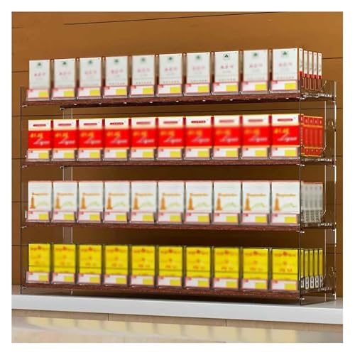 Regaletiketten für den Einzelhandel, An der Wand montiertes Süßigkeitenregal for Supermärkte, Convenience Stores, automatischer Zigarettenschieber (4-lagig)(11 columns) von QZLNONTK