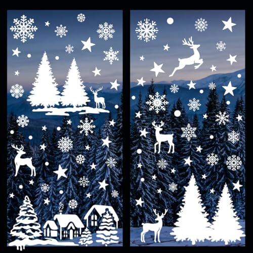 Fensterbilder Weihnachten Selbstklebend, QZOSZ Winter Fensterbild Groß Weihnachten Weihnachtsdeko Fenster Deko Weiß Schneeflocken Sterne Häuser Fensteraufkleber Weihnachts Fensterdeko Wiederverwendbar Fensterbilder Weihnachten Selbstklebend, QZOSZ Winter Fensterbild Groß Weihnachten Weihnachtsdeko Fenster Deko Weiß Schneeflocken Sterne Häuser Fensteraufkleber Weihnachts Fensterdeko Wiederverwendbar von QZOSZ