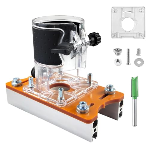 2-In-1 Oberfräse Grundplatte für Präzise Holzbearbeitung, Oberfräse Zubehör, Kantenfräse, Dominofräse, Multifunktionale Oberfräsenbasis für Holzschneider, für 64-65 mm Trimmer von QZQUFJ