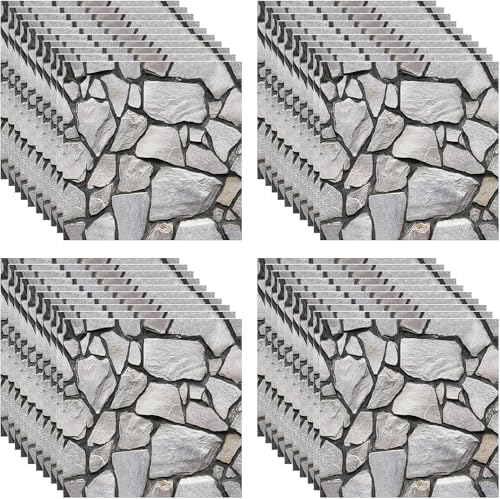 30 Stück 3D Wandpaneele Selbstklebend, 30 × 30 cm Selbstklebende Tapete Wandpaneele Wandfliesen, Steintapete, 3D Wall Panels, Wandverkleidung Steinoptik für Die Innen, Wasserfest von QZQUFJ